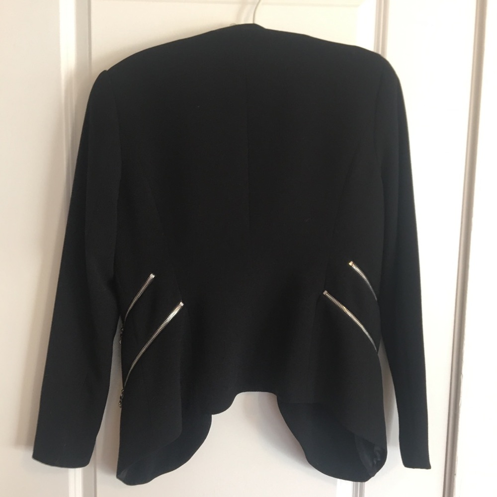 Black Dex Blazer with Zipper embellishments